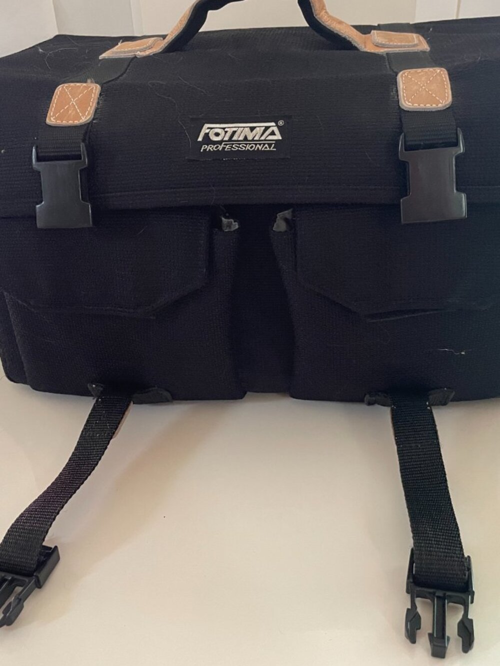 Vintage Fotima Professional Padded Camera Bag Large 16”x10”x9” Leather Trim
